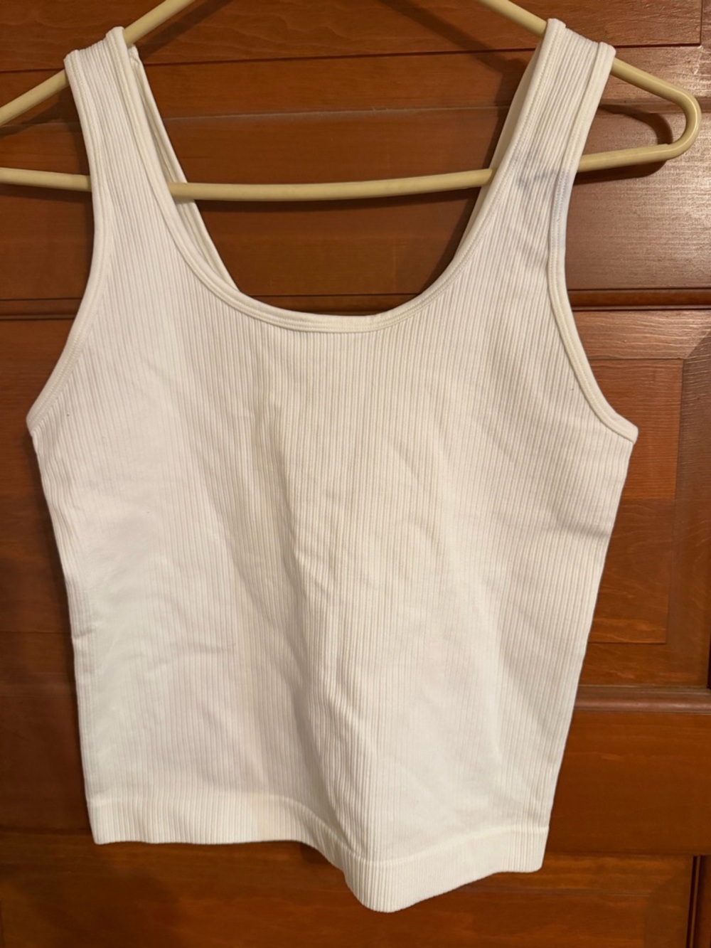 a new day White Ribbed Scoop Tank